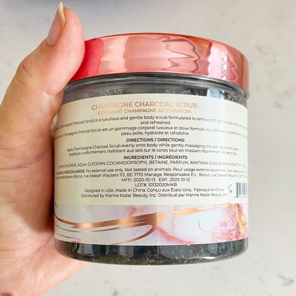 MANNA KADAR Champagne Charcoal Body Sugar Scrub New - SEALED - Picture 2 of 7